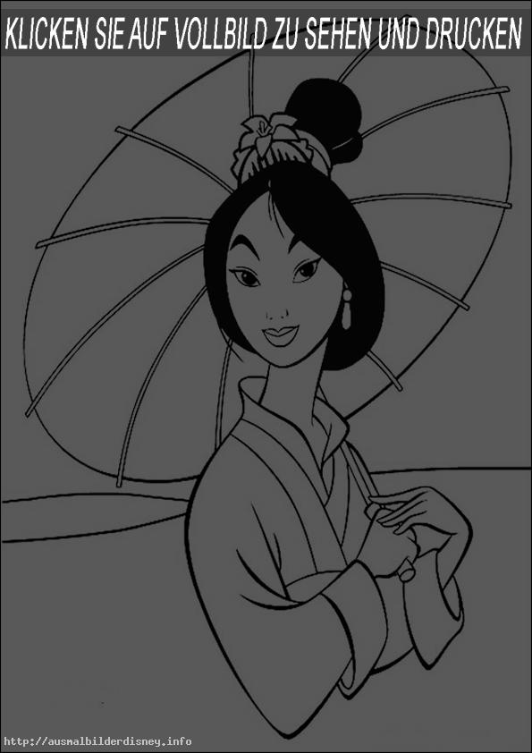 Ausmalbilder Disney Mulan-2
